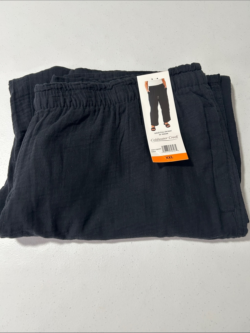 NWTColdwater Creek Women’s Black Gauze Cotton Pants Size XXL